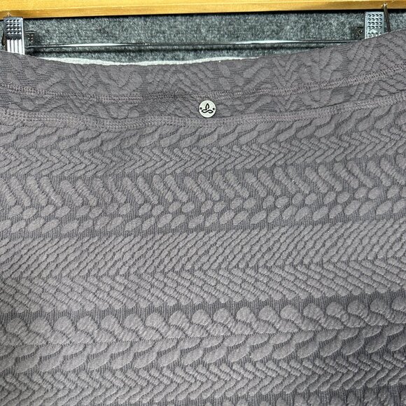 Prana Skirt Womens XS Pencil Purple Textured Stretch Knit Pull On Elastic Waist - Picture 2 of 6